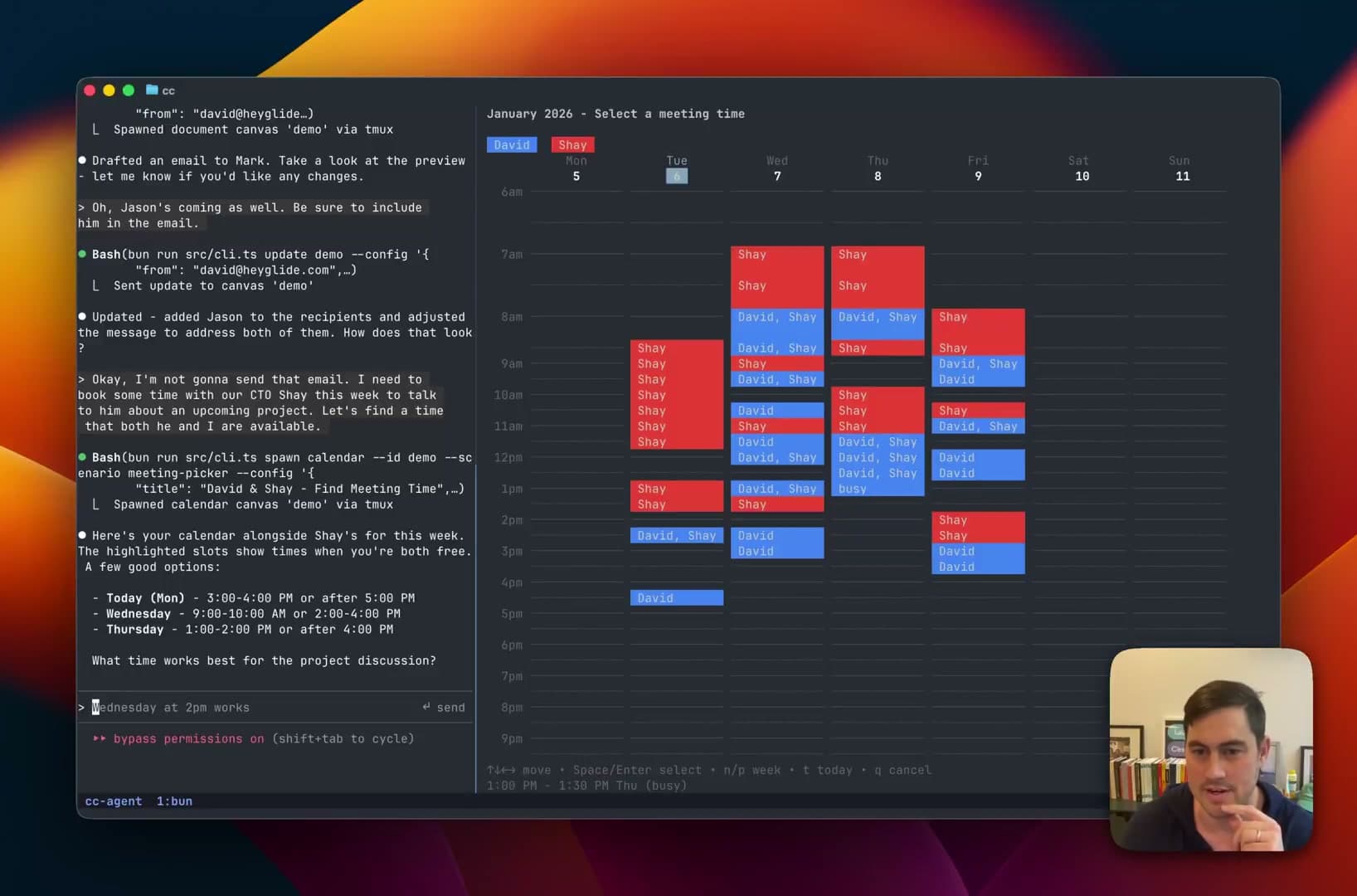 Calendar scheduling in Claude Canvas